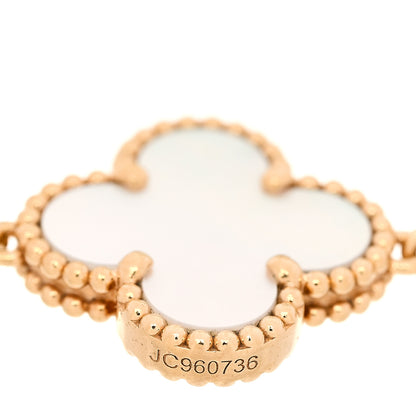 Van Cleef & Arpels 18K Yellow Gold Mother of Pearl 5 Motifs Vintage Alhambra Bracelet 4 of 7