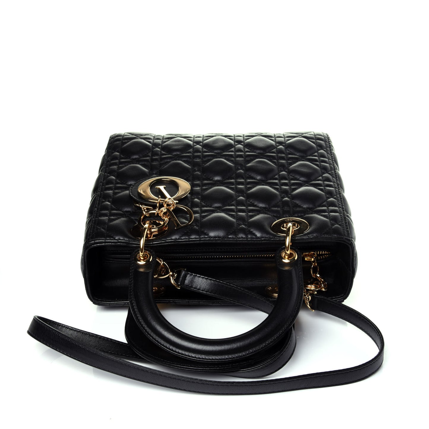 Lambskin Cannage Medium Lady Dior Black