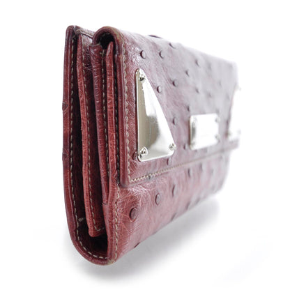 Gucci Ostrich Indy Continental Wallet Red 3 of 8