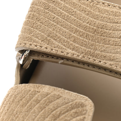 Hermes Suede Goatskin Chaine d'Ancre Womens Chypre Sandals 37 Beige Sable 9 of 11
