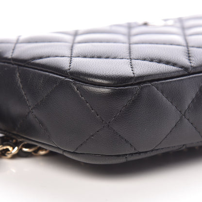 Chanel Lambskin Quilted Small Clutch With Chain Black 12 of 14