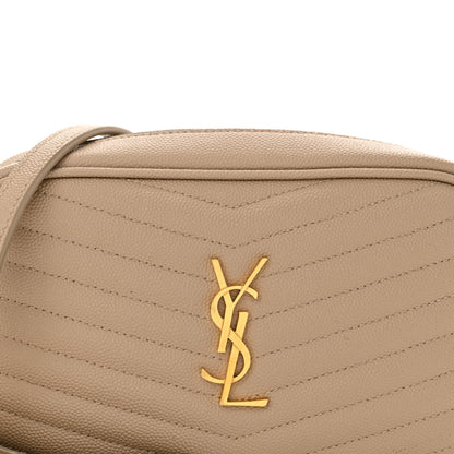 Saint Laurent Grain De Poudre Matelasse Monogram Mini Lou Camera Bag Dark Beige 8 of 10
