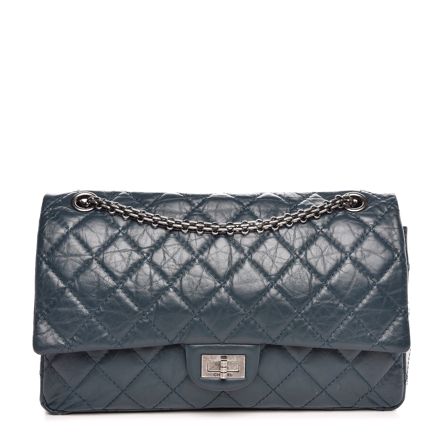 Chanel Aged Calfskin 2.55 Reissue 226 Flap Dark Green 1 of 8