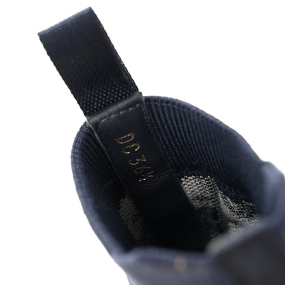 Christian Dior Technical Knit Calfskin Oblique Womens Walk'n Dior High Top Sneakers 36.5 Deep Blue 9 of 10