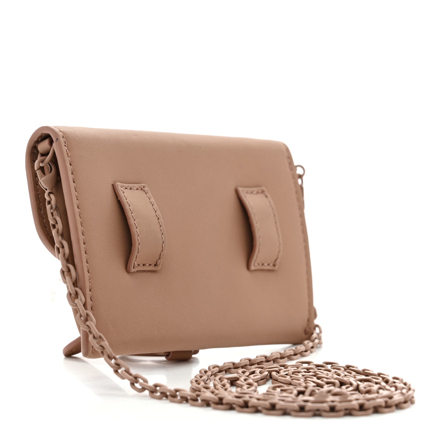 Ultra Matte Calfskin Nano Saddle Chain Pouch Rose Des Vents