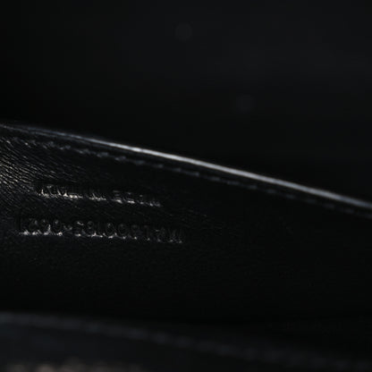 Saint Laurent Grain De Poudre Textured Mixed Matelasse Triquilt Medium Monogram Monochrome Satchel Black 8 of 12