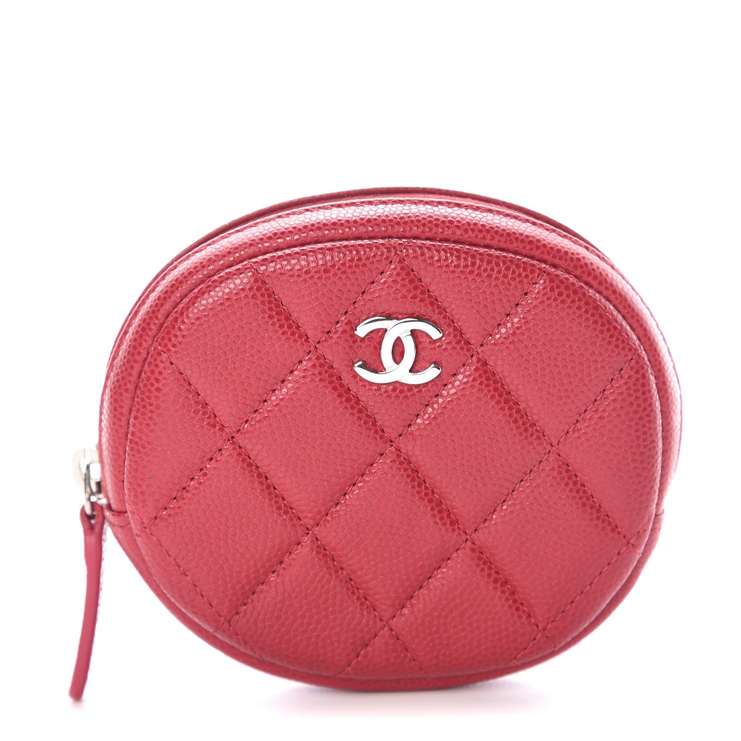 Chanel Caviar Quilted Zip Around Classic Coin Purse Dark Pink 1 of 8