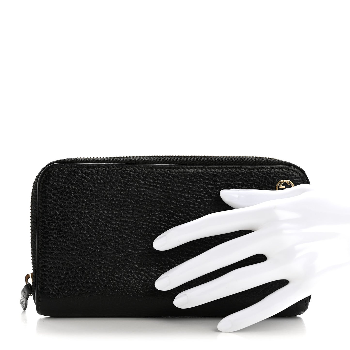 Dollar Calfskin GG Zip Around Wallet Black