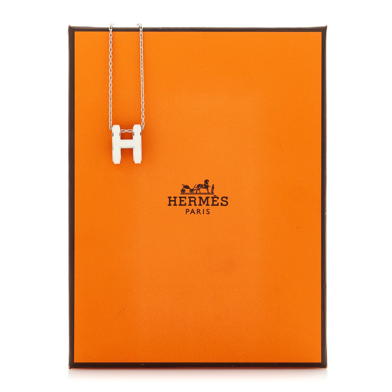 Hermes Palladium Pop H Pendant Necklace White 6 of 6