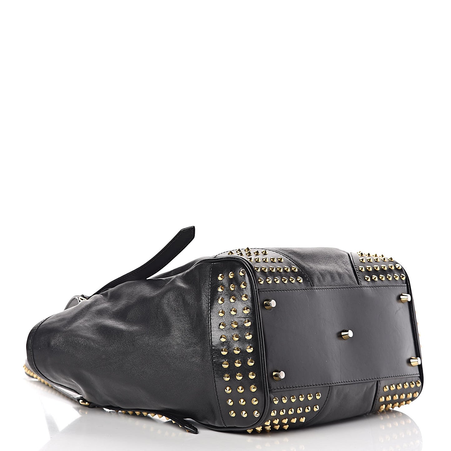 Lambskin Bridle Studs Small Canterbury Tote Black