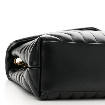 Saint Laurent Calfskin Y Quilted Monogram Medium Loulou Chain Satchel Black 9 of 11