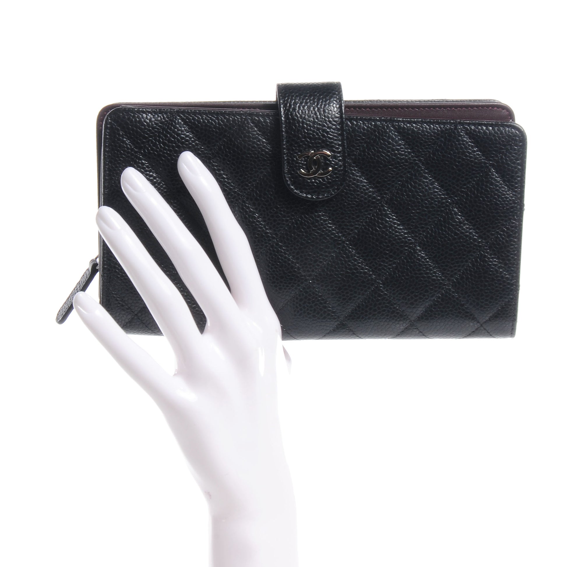 Chanel Caviar Quilted CC French Wallet Black 2 of 8