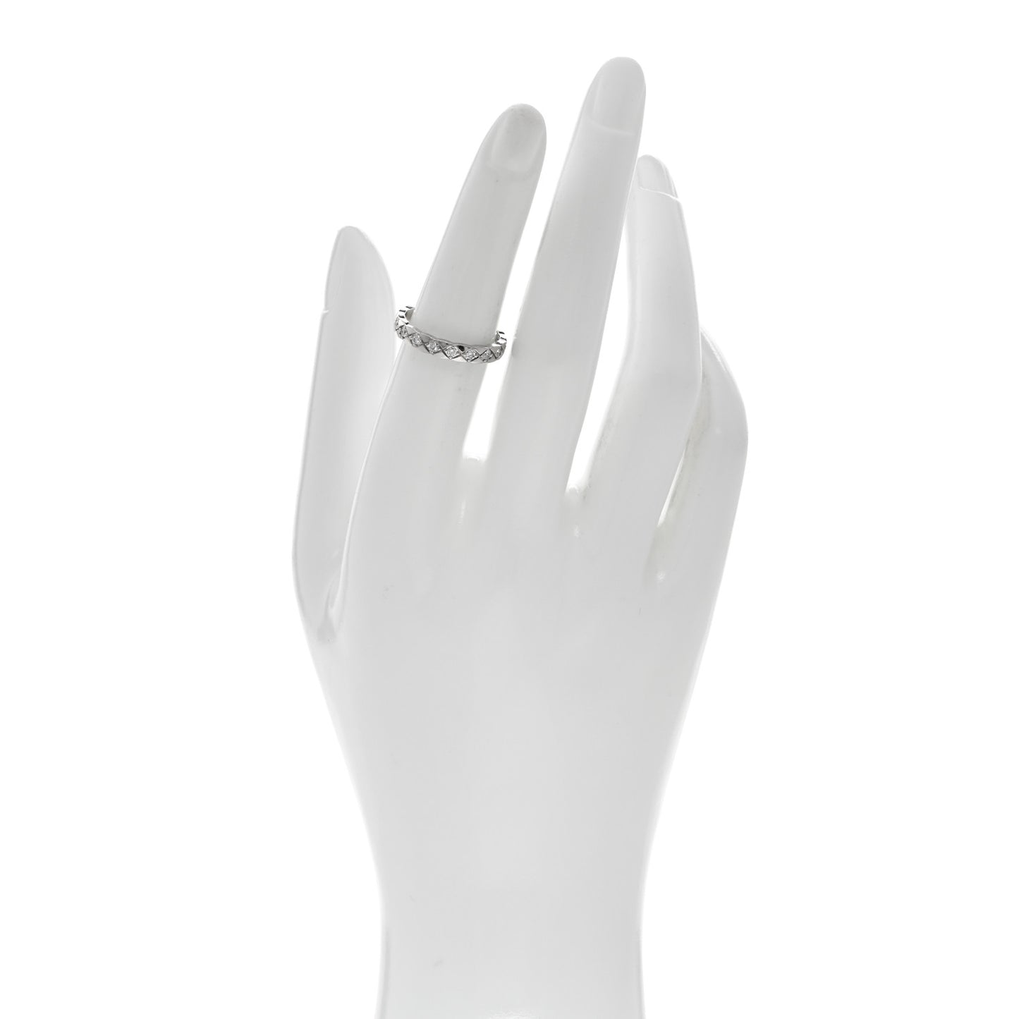 18K White Gold Diamond Mini Coco Crush Ring 52 6