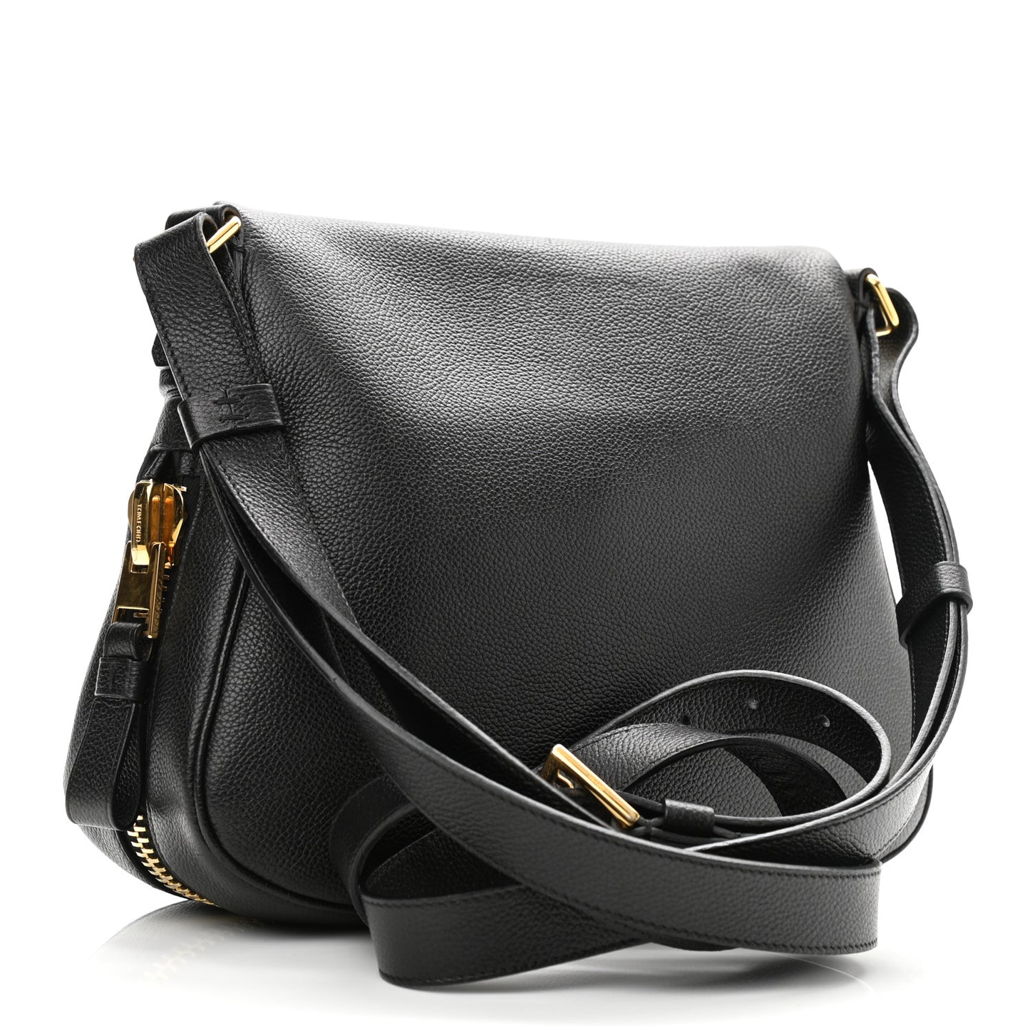 Grained Calfskin Medium Jennifer Crossbody Bag Black