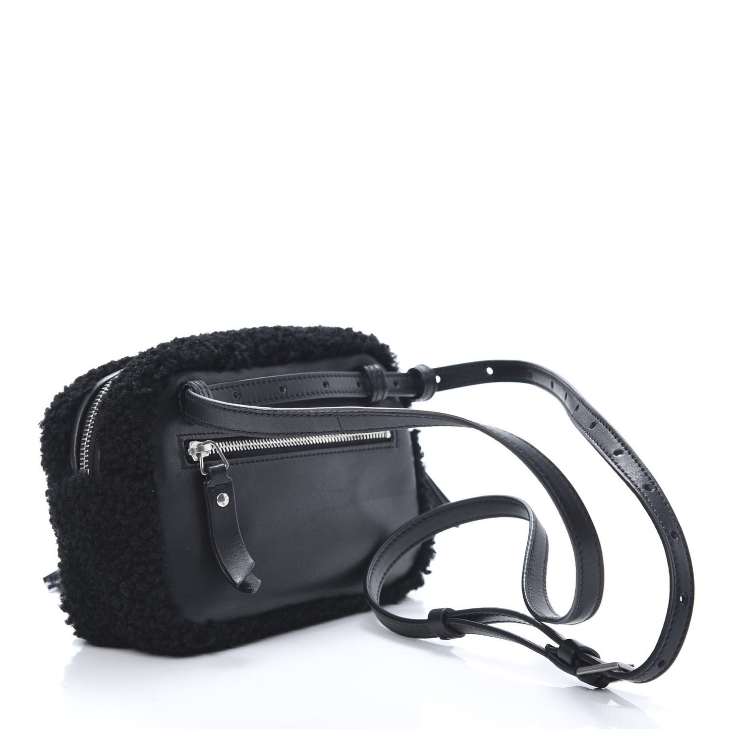 Shearling Monogram Lou Belt Bag Black