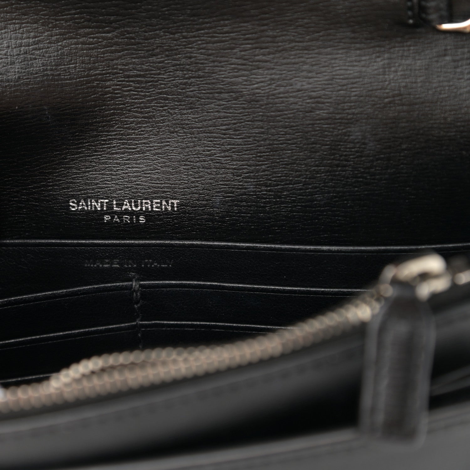 Saint Laurent Calfskin Monogram Sunset Chain Wallet Black 6 of 13