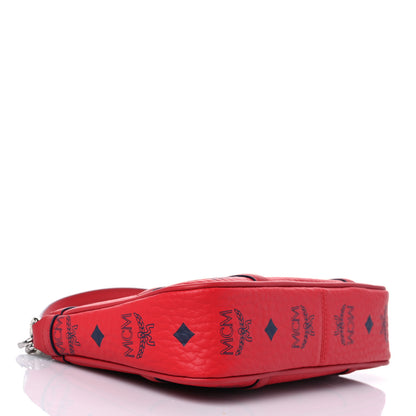 MCM Visetos Mini Aren Chain Crossbody Bag Candy Red 4 of 7