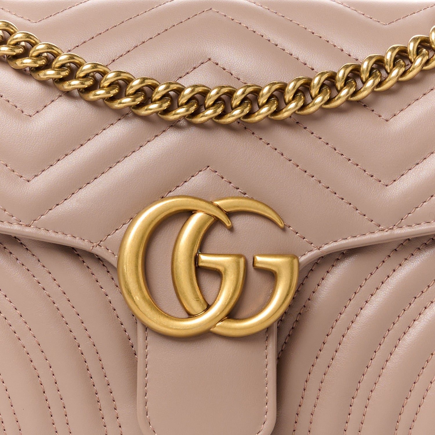Gucci Calfskin Matelasse Small GG Marmont Shoulder Bag Porcelain Rose 9 of 11