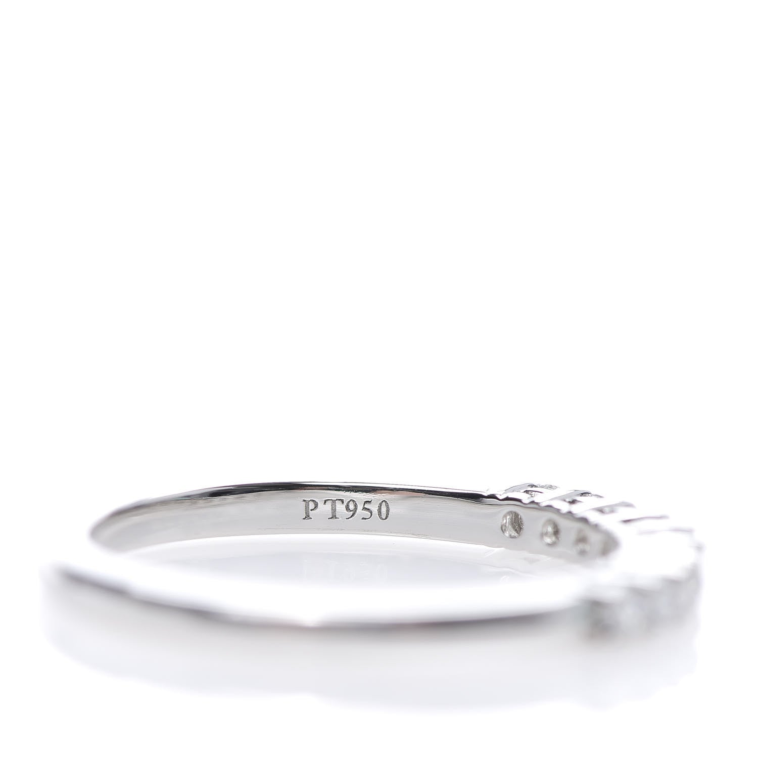 Tiffany Platinum Diamond 2.2mm Embrace Half Circle Band Ring 54 6.75 6 of 6