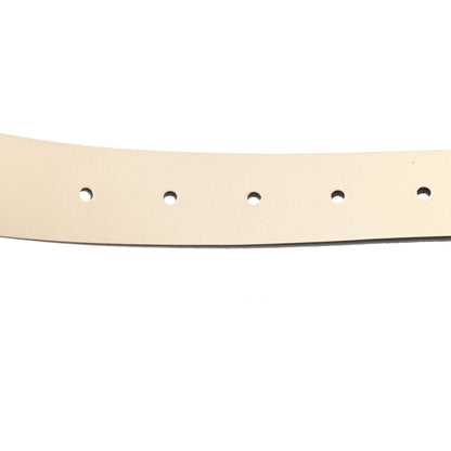 Gucci Margaux Calfskin Studded Interlocking G 30mm Belt 80 32 Mystic White 4 of 6