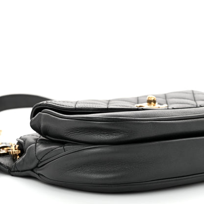 Chanel Calfskin Flap Chain Waist Bag Black 9 of 10
