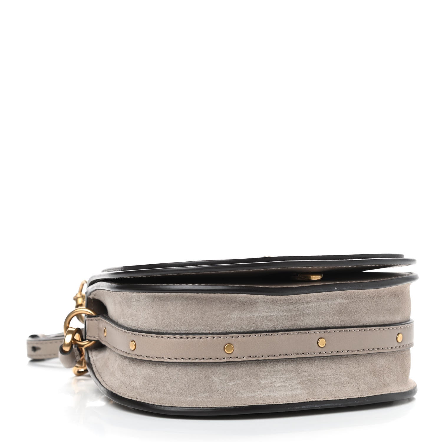 Chloe Calfskin Suede Small Nile Bracelet Bag Motty Grey 4 of 10