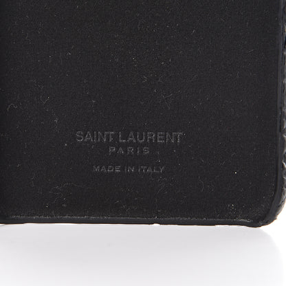 Saint Laurent Calfskin Crocodile Embossed iPhone XS Case Black 5 of 7