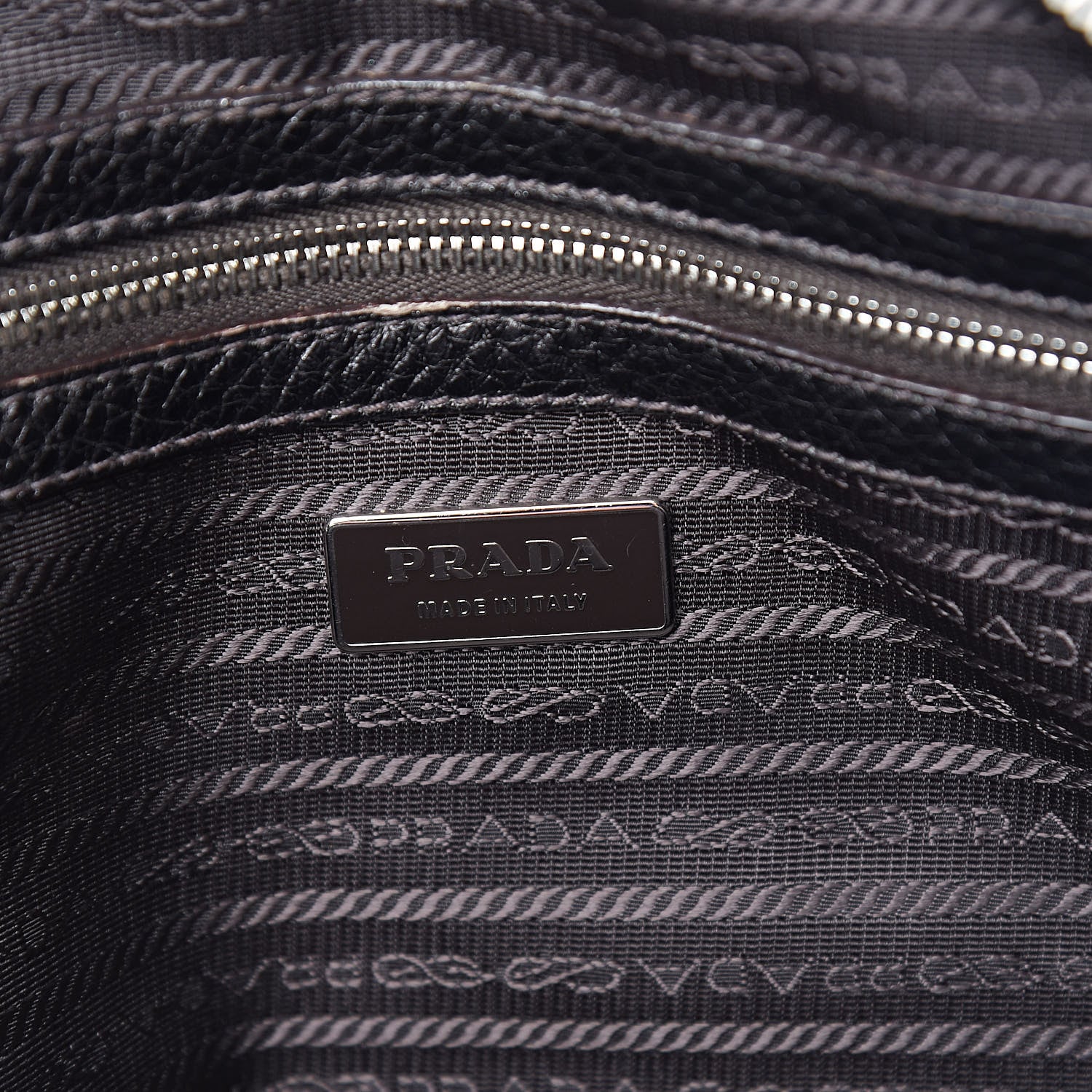 Prada Vitello Daino Antik Bauletto Tote Piombo 6 of 12