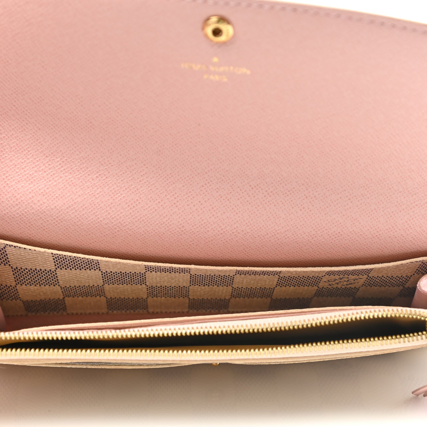 Louis Vuitton Damier Azur Emilie Wallet Rose Ballerine 5 of 8