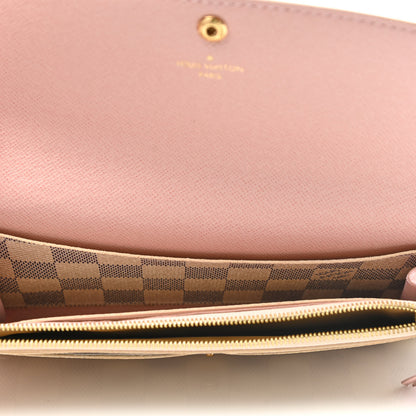 Louis Vuitton Damier Azur Emilie Wallet Rose Ballerine 5 of 8