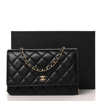 Chanel Lambskin Quilted Wallet On Chain WOC Black 11 of 11