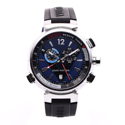 Louis Vuitton Stainless Steel Rubber 44mm Tambour Regatta Quartz Watch Blue 1 of 7