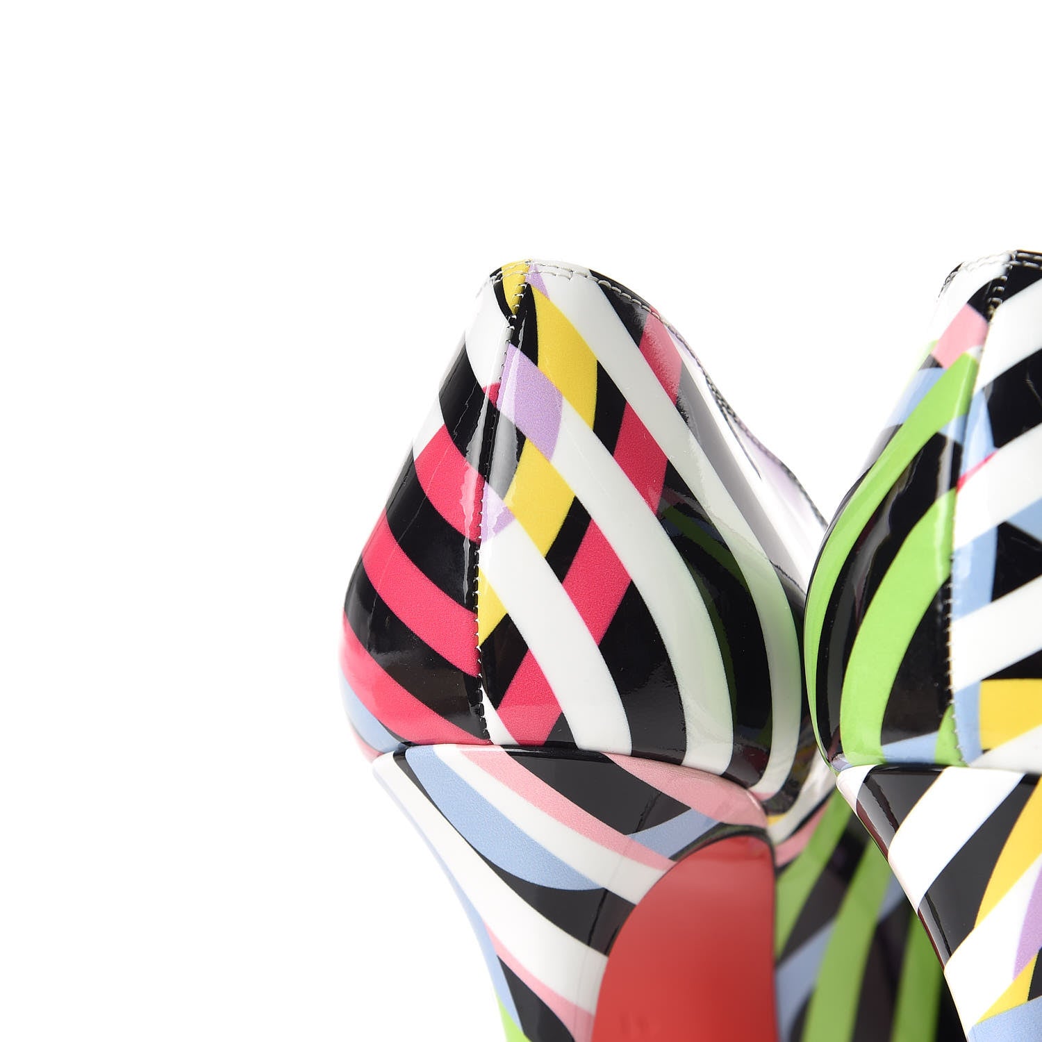 Christian Louboutin Patent Cinestripes Pigalle Follies 100 Pumps 41 Multi 10 of 13