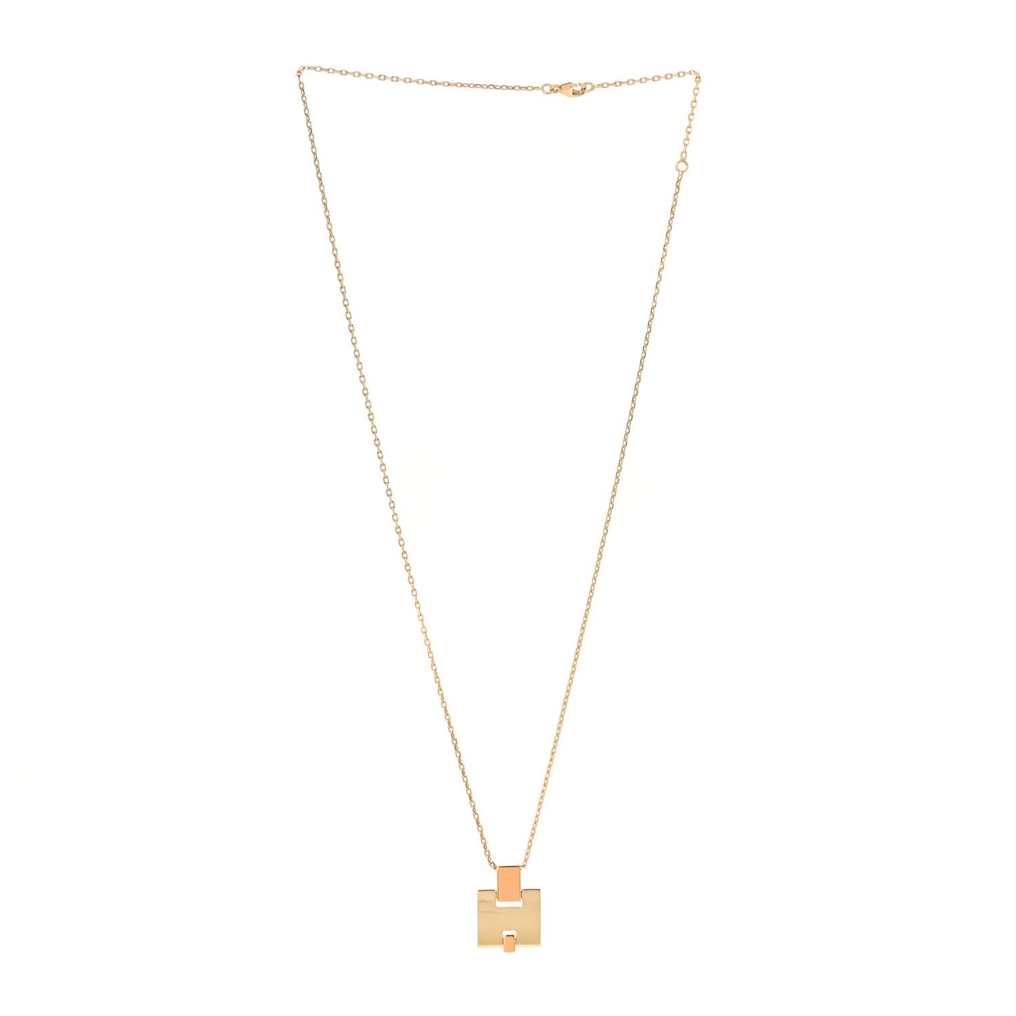 Gold Plated Lacquered Eileen Pendant Necklace Rose Dragee