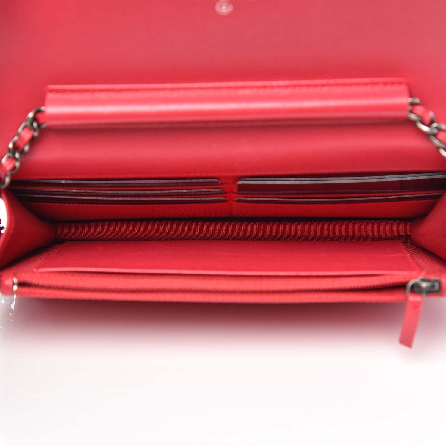 Chanel Lambskin Quilted Boy Wallet On Chain WOC Dark Fuchsia 5 of 9