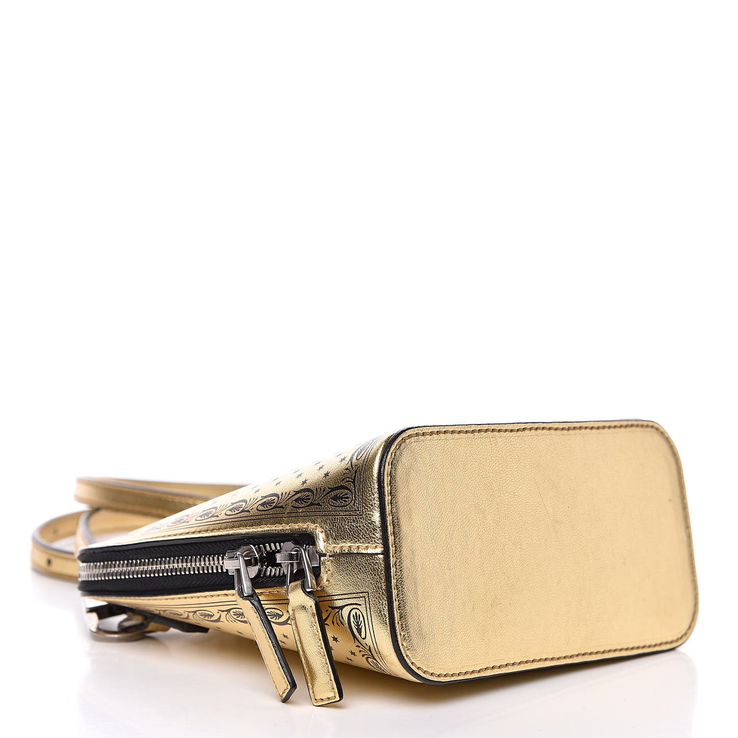 X SEGA Calfskin GUCCY Stars Mini Dome Shoulder Bag Gold