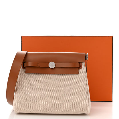 Hermes Military Toile Vache Hunter Herbag Zip Retourne 20 Ecru Beige Fauve 10 of 10