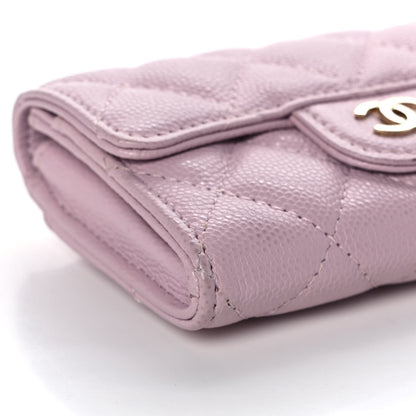 Chanel Caviar Quilted Flap Card Holder Wallet Light Pink 10 of 14