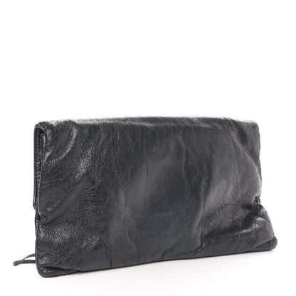 Balenciaga Agneau Giant 12 Silver Hardware Envelope Strap Clutch Black 3 of 8