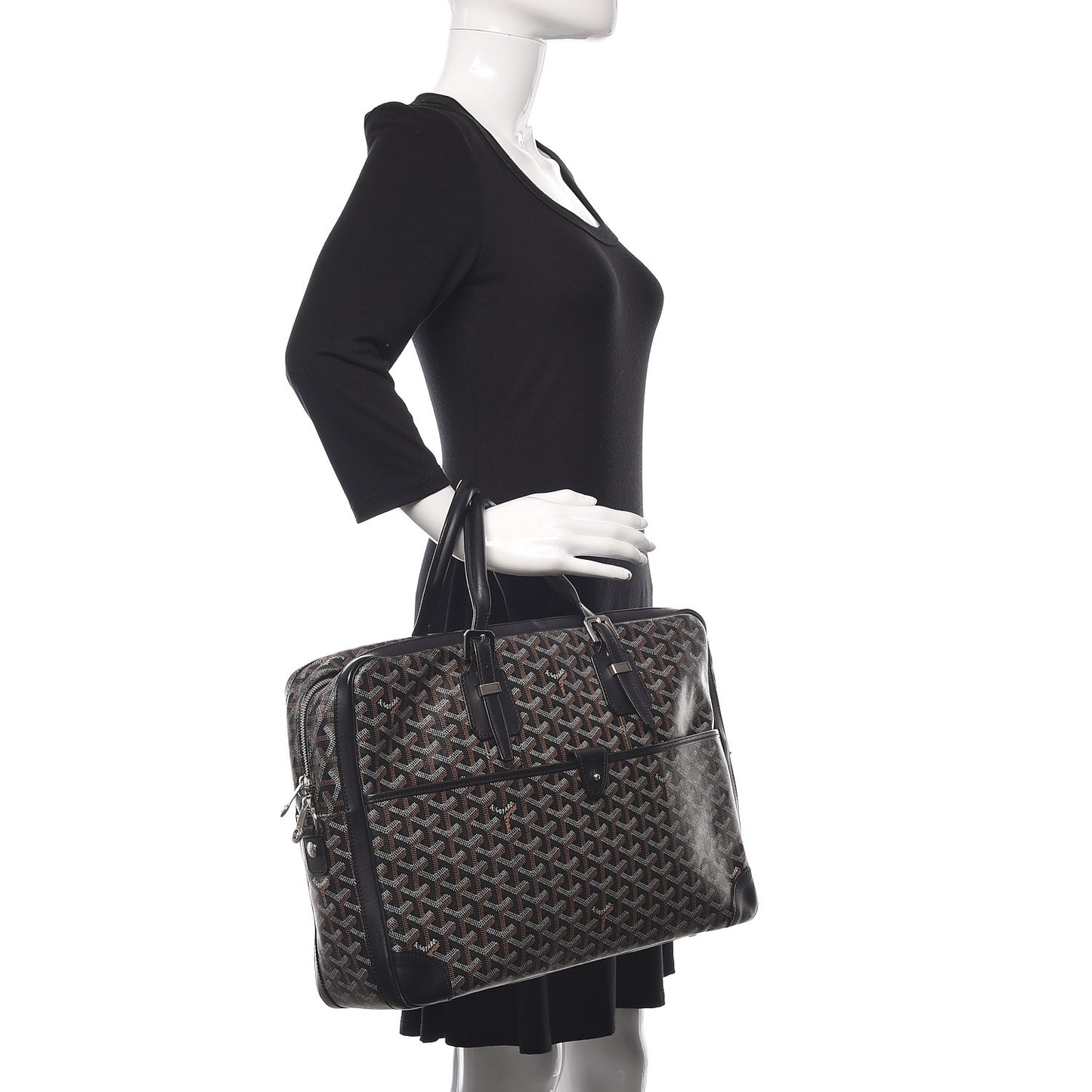 Goyardine Ambassade MM Briefcase Black