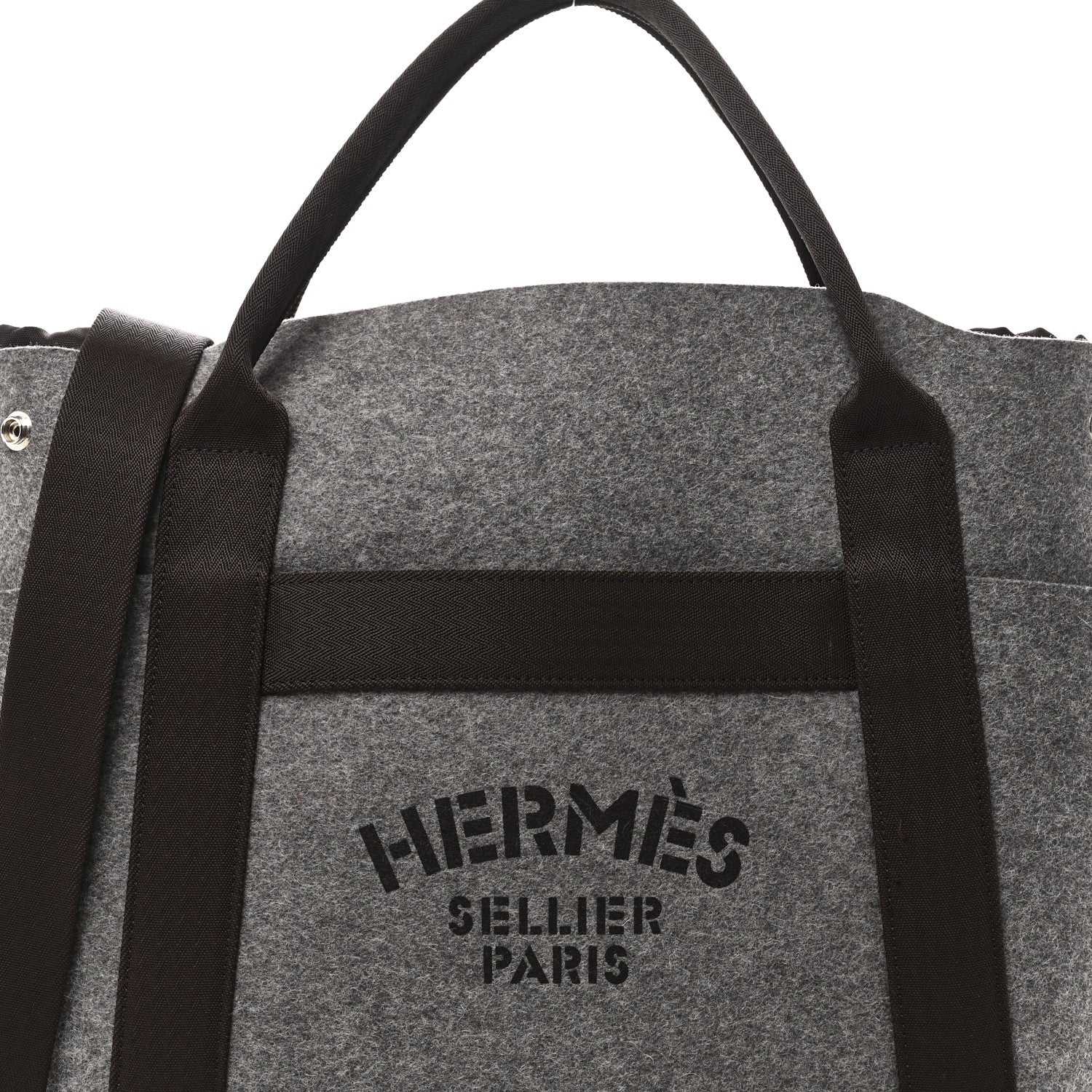 Hermes Felt Sac De Pansage Groom Bag Acier 7 of 10