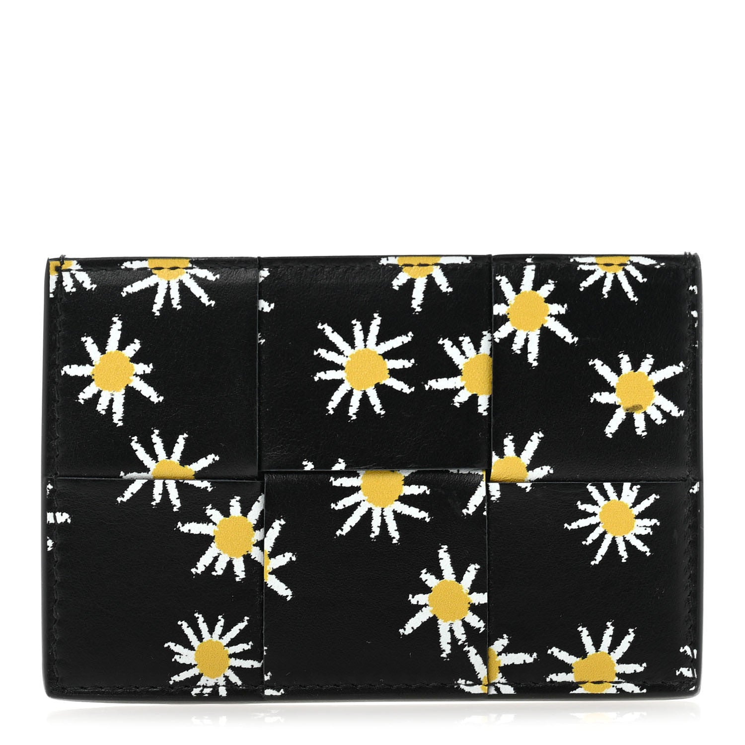 Bottega Veneta Nappa Maxi Intrecciato Daisy Print Card Holder Black 1 of 7