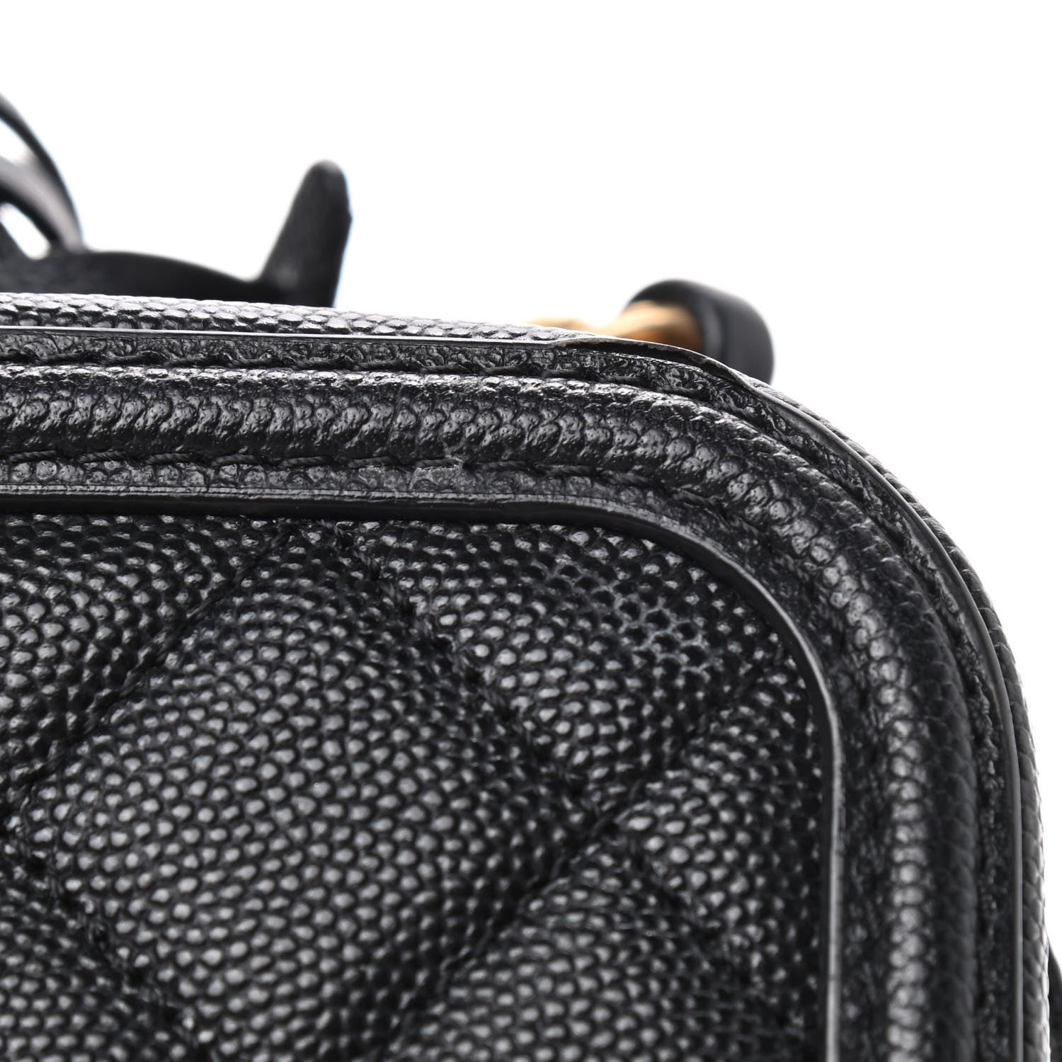 Chanel Caviar Quilted Medium CC Filigree Vanity Case Black 13 of 14