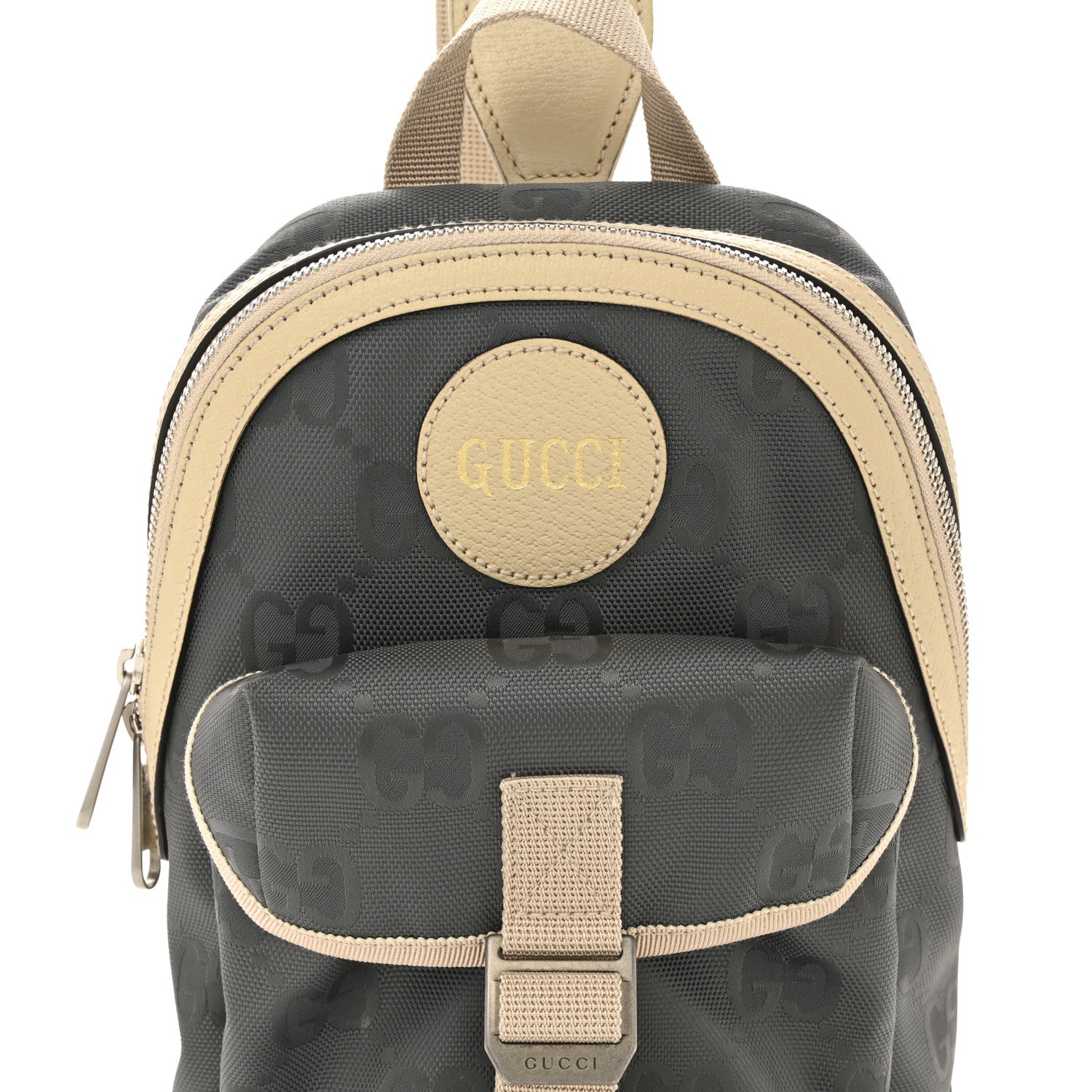 Gucci Econyl Nylon Monogram Off The Grid Sling Backpack Graphite Grey New Plaster 8 of 12