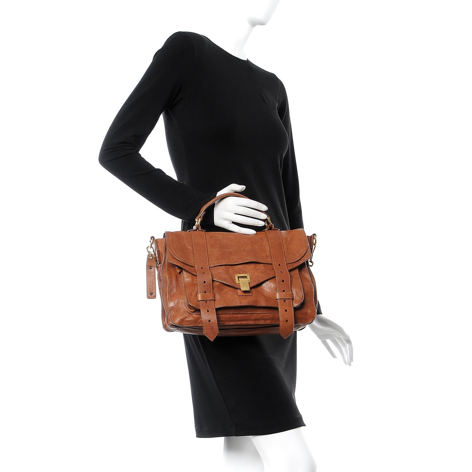 Proenza Schouler Lambskin Medium PS1 Satchel Saddle 2 of 17