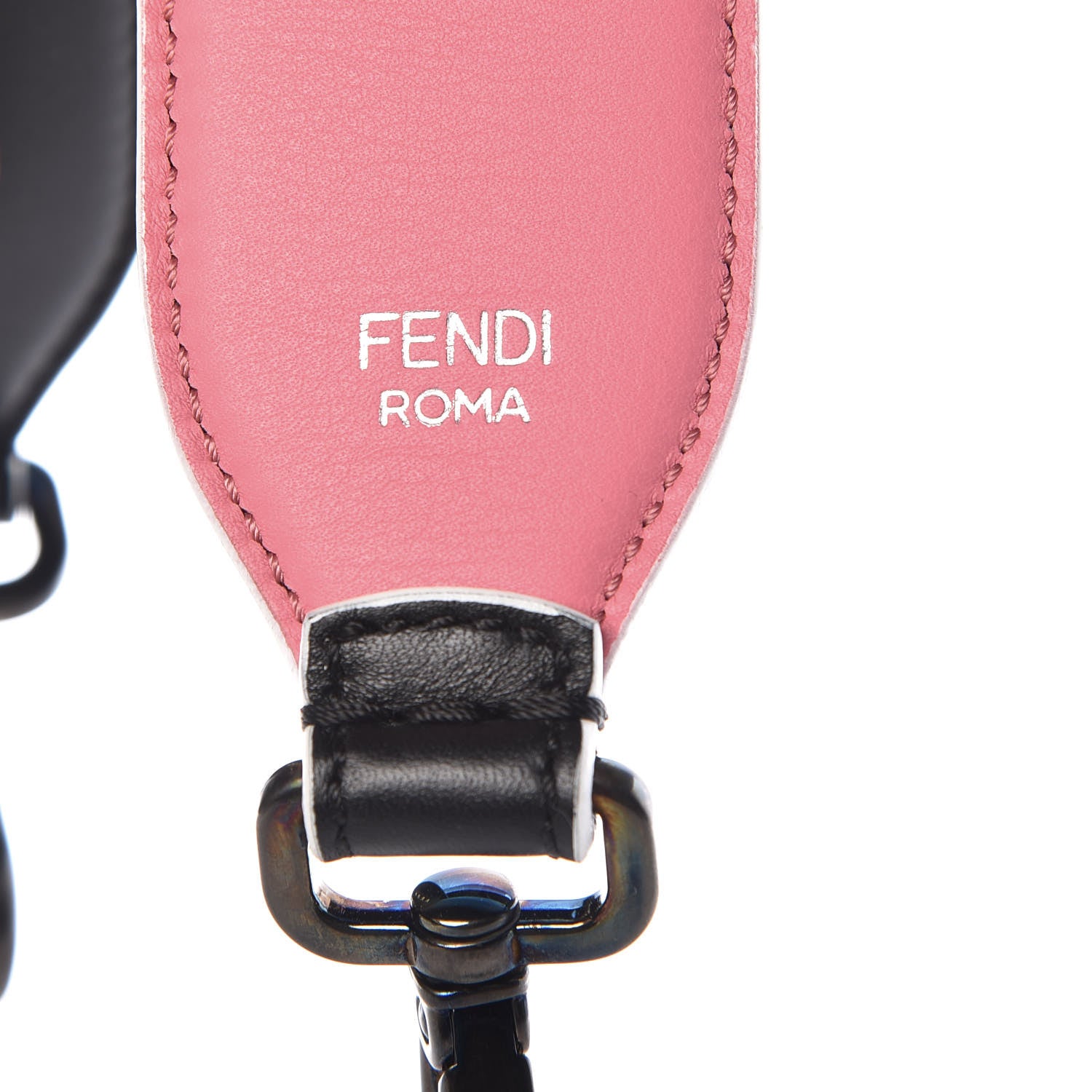 Fendi Vitello Dolce Fun Fair Metal Studded Strap You Black Multicolor 4 of 4