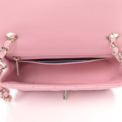 Chanel Lambskin Quilted Mini Rectangular Flap Light Pink 4 of 6