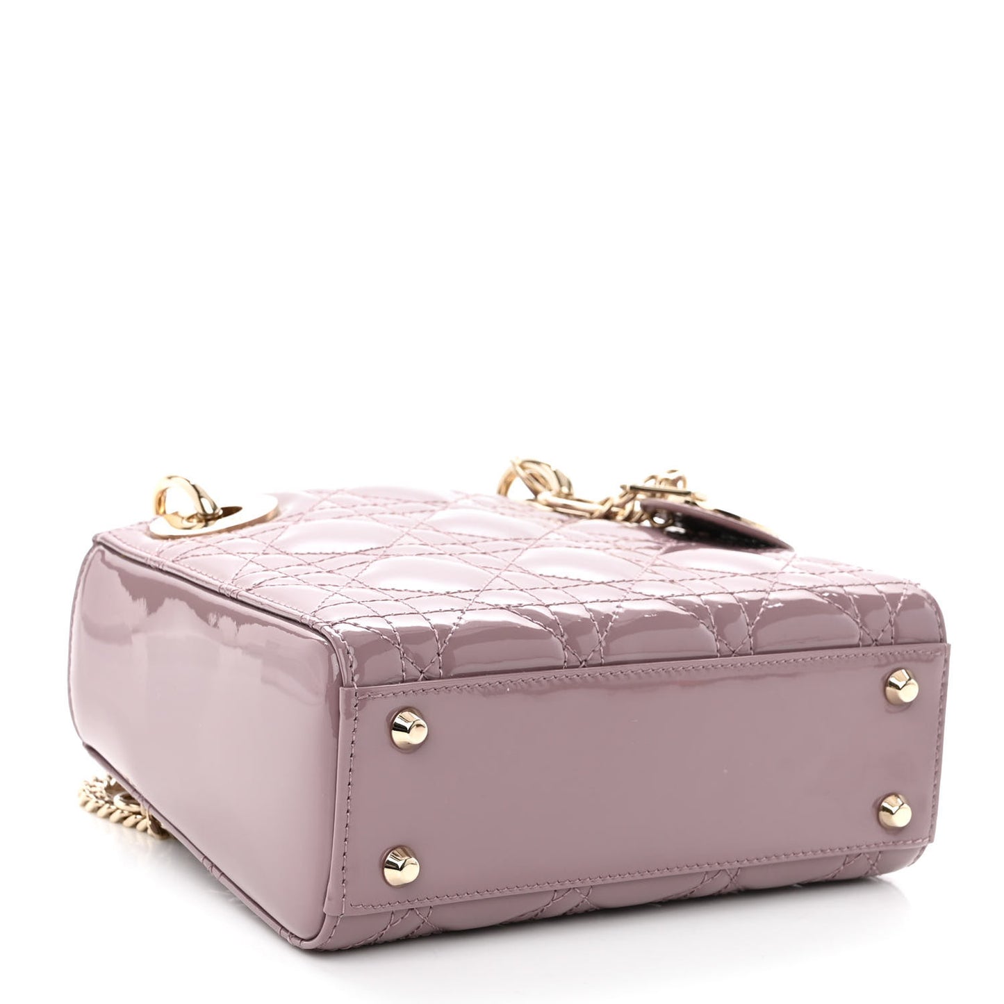 Patent Cannage Mini Lady Dior Peony Pink