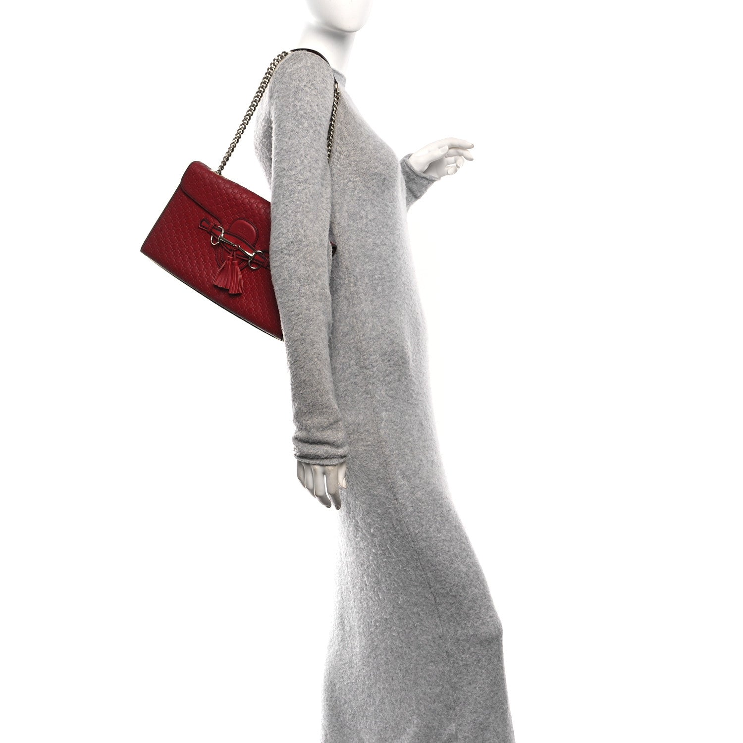 Gucci Microguccissima Medium Emily Chain Shoulder Bag Red 2 of 12