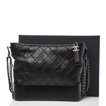 Chanel Aged Calfskin Quilted Large Gabrielle Hobo Black 8 of 8